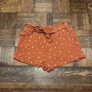 Orange and White Polka Dot Shorts